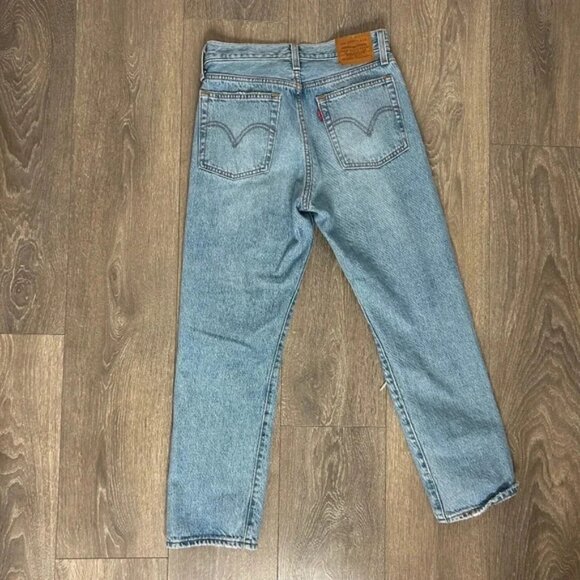 Levi's Wedgie Straight Fit Jeans Authentically Yours Medium Wash High Rise Denim - Picture 14 of 15